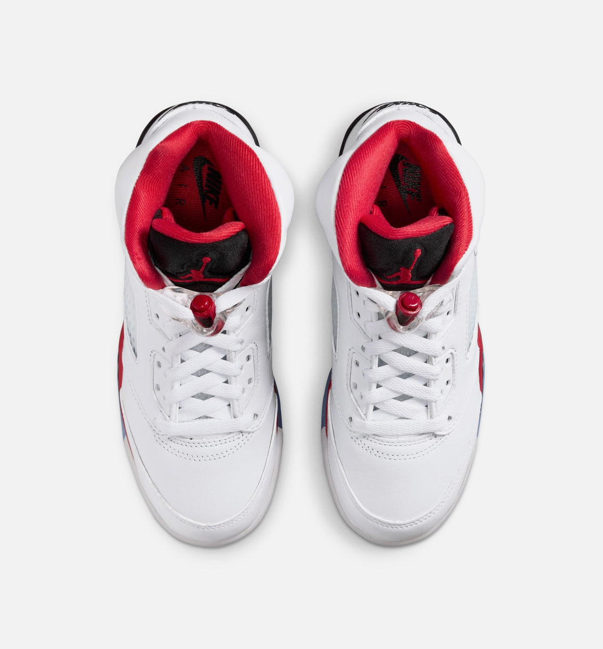 Air Jordan 5 Retro Fire Red Grade School Lifestyle Shoes | White / Fire Red / Black