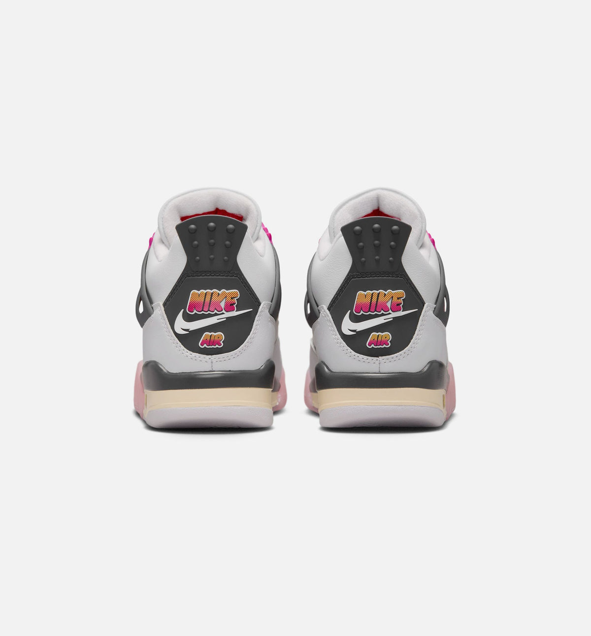 Air Jordan 4 Retro 'Comic' Grade School Lifestyle Shoes | Off White / Fire Pink / Anthracite