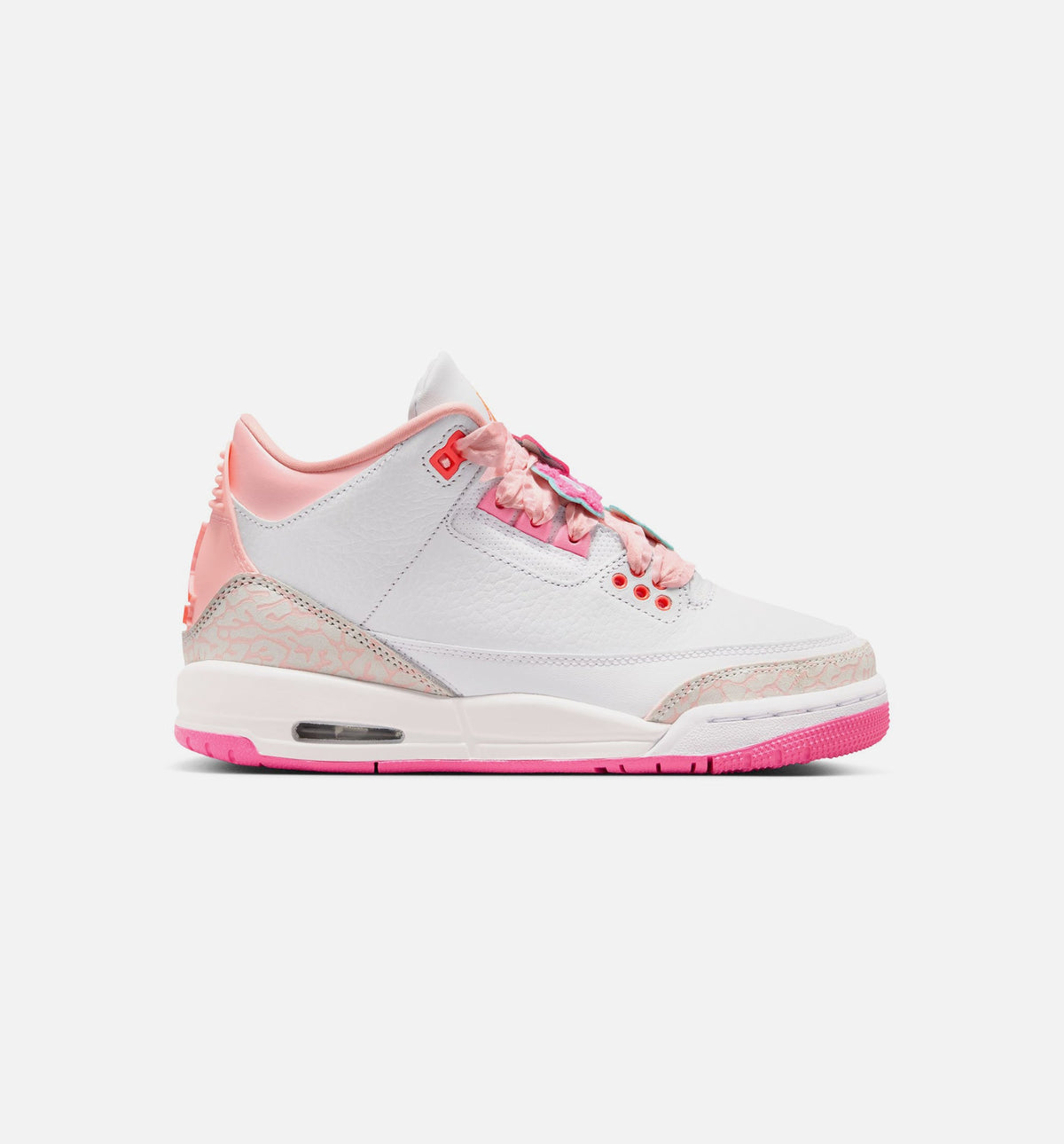 Air Jordan 3 Retro 'Spring Flowers' Grade School Lifestyle Shoes | Pearl Pink / Pink Bloom / Pink Glow / Hyper Orange