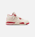 Air Jordan 4 Retro 'Valentine's Day' Preschool Lifestyle Shoes | Pale Ivory / Sierra Red / Tough Red