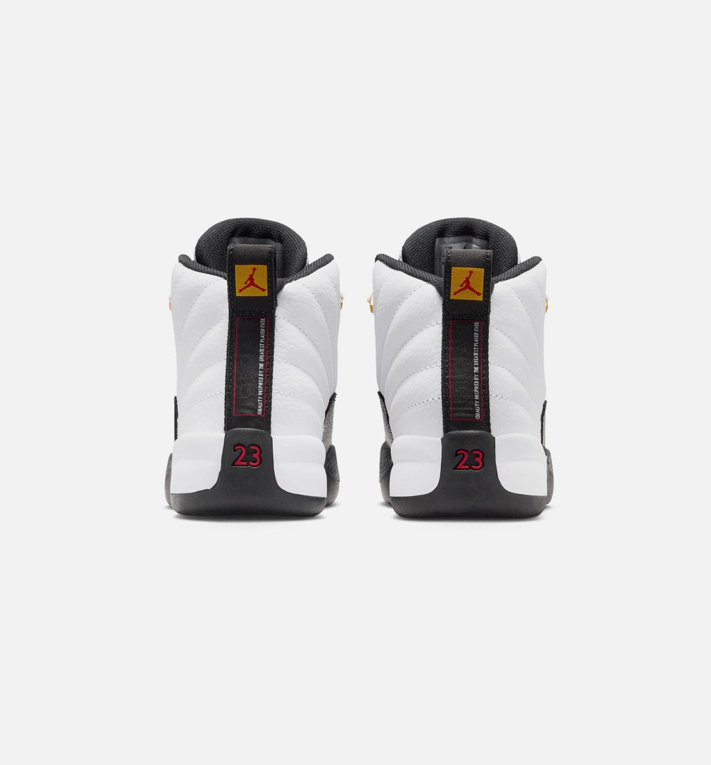 Air Jordan 12 Retro Taxi Preschool Lifestyle Shoes | White / Black / Taxi