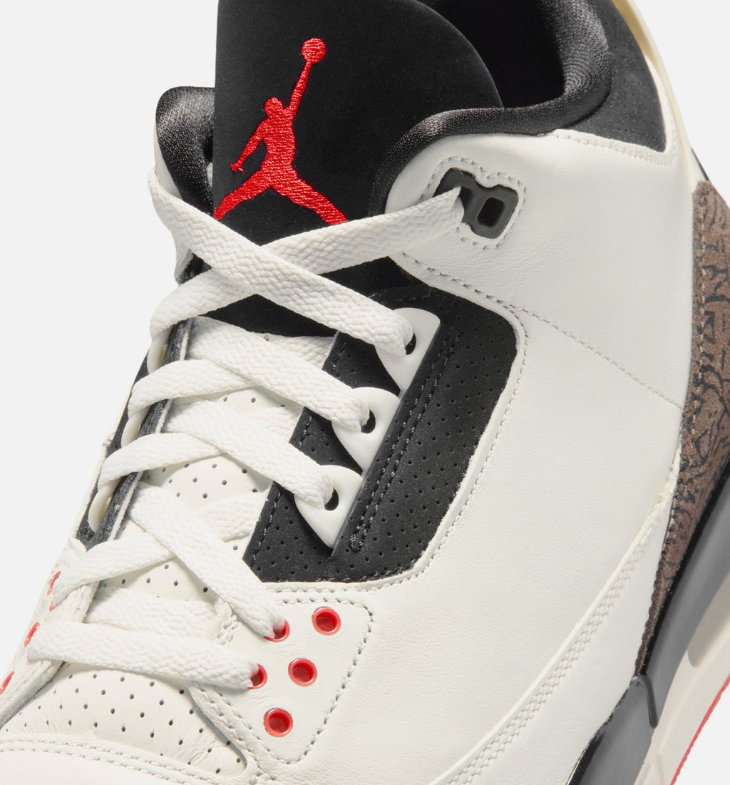 Air Jordan 3 Retro Men's Lifestyle Shoes | Sail / Black / University Red / Pale Ivory