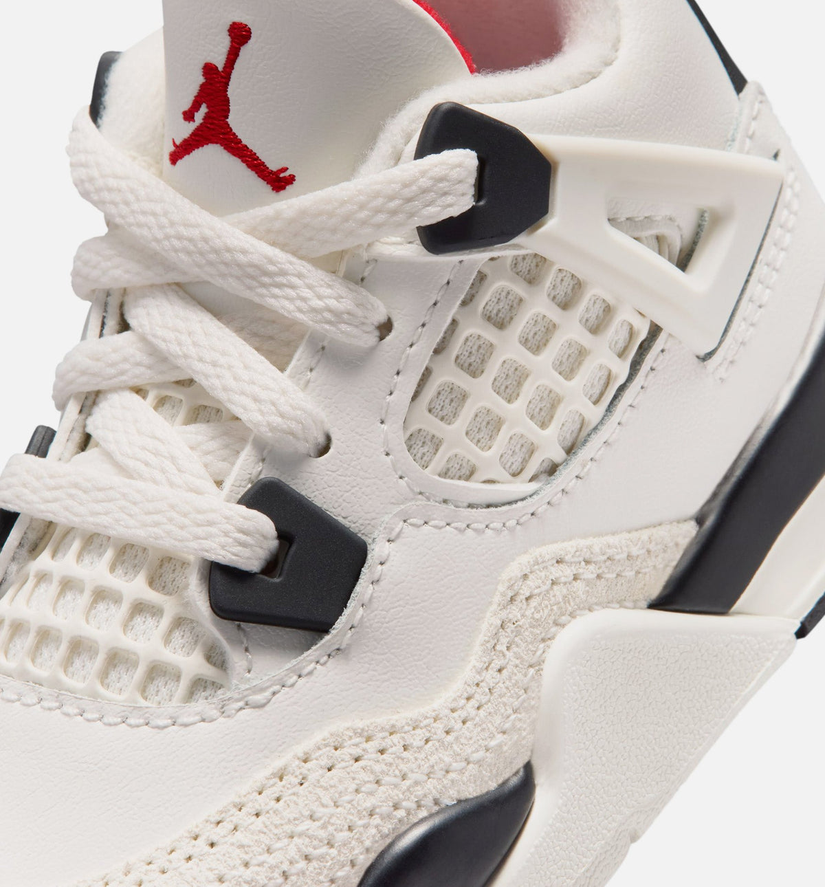 Air Jordan 4 Retro 'Flight Club' Infant Toddler Lifestyle Shoes | Sail / Black / University Red