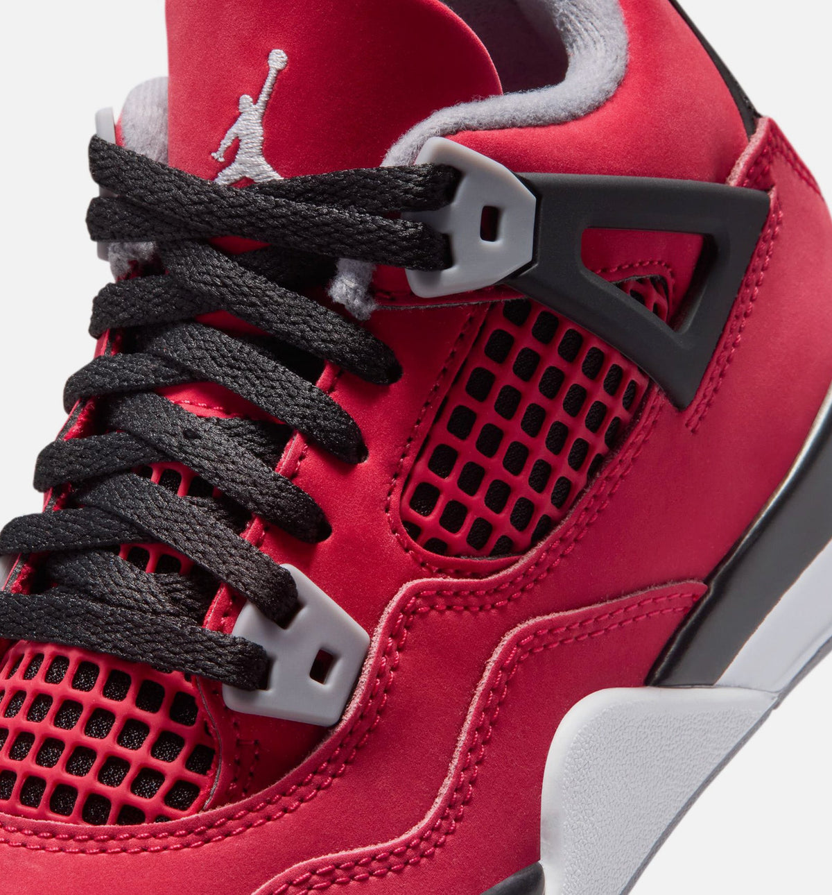 Air Jordan 4 Retro 'Toro Bravo' Preschool Lifestyle Shoes | Fire Red / White / Black / Cement Grey