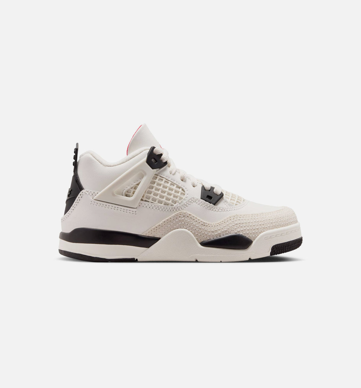 Air Jordan 4 Retro 'Flight Club' Preschool Lifestyle Shoes | Sail / Black / University Red
