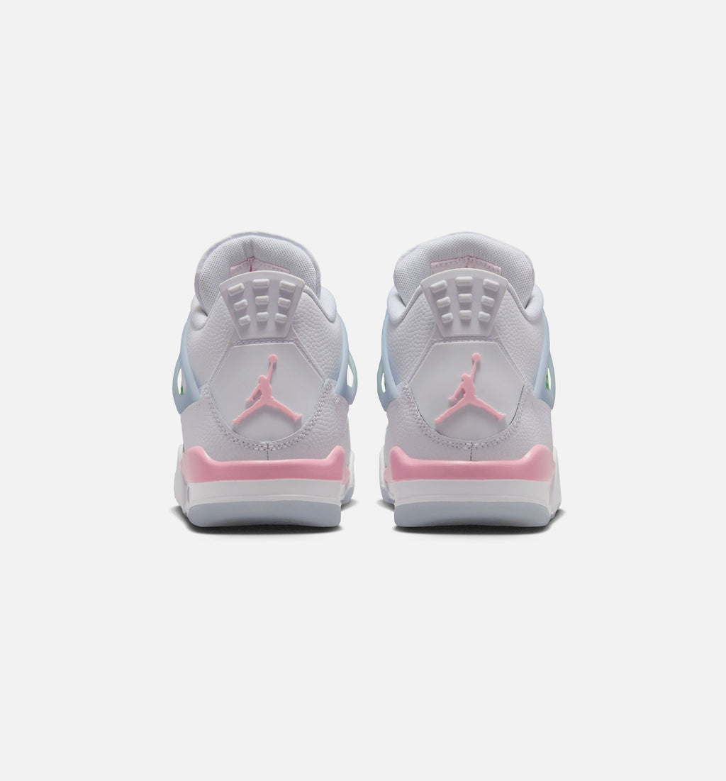 Air Jordan 4 Retro 'Medium Soft Pink' Grade School Lifestyle Shoes | White / Medium Soft Pink / Half Blue
