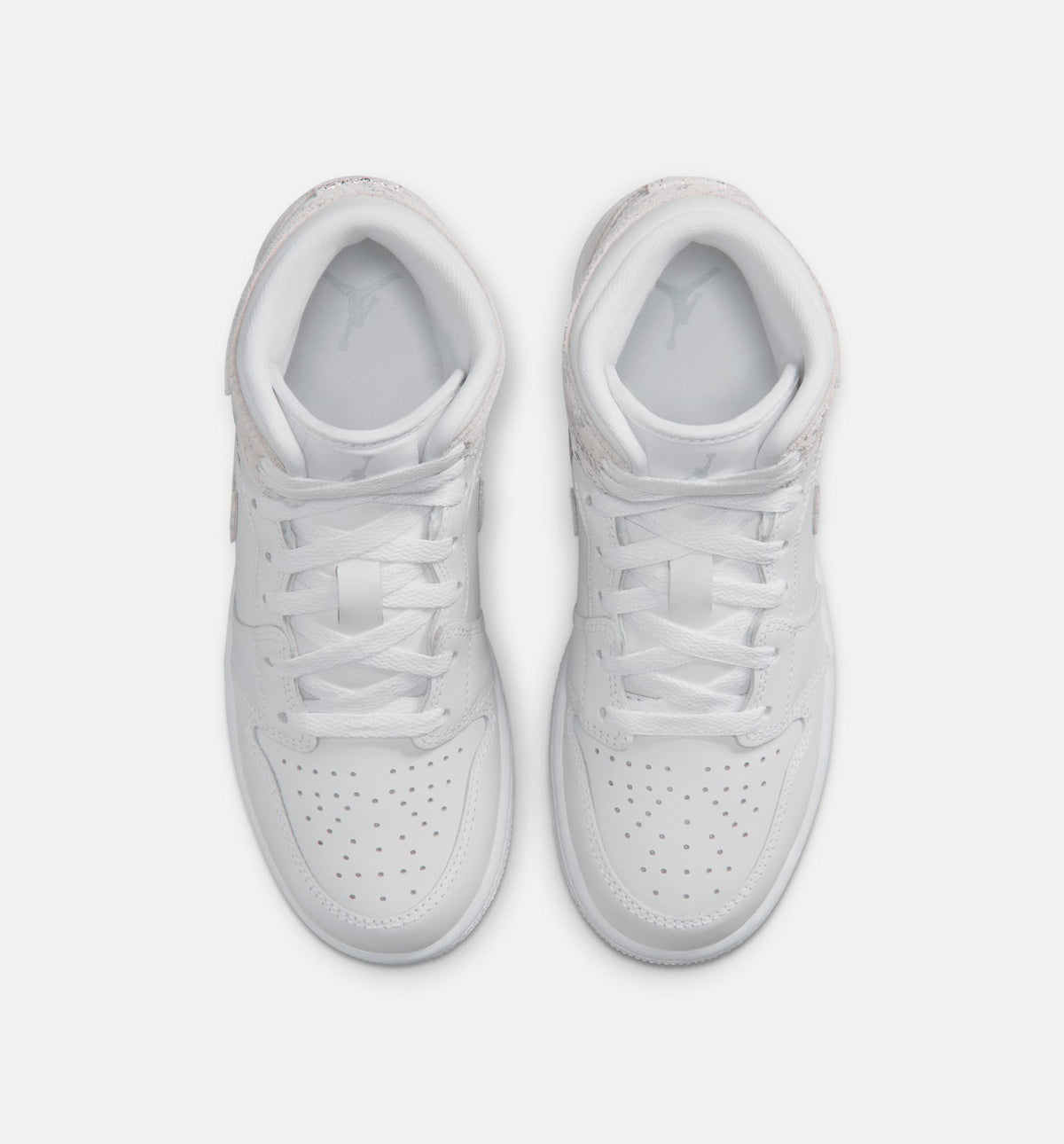 Air Jordan 1 Mid SE Grade School Shoes | White / Field Silver