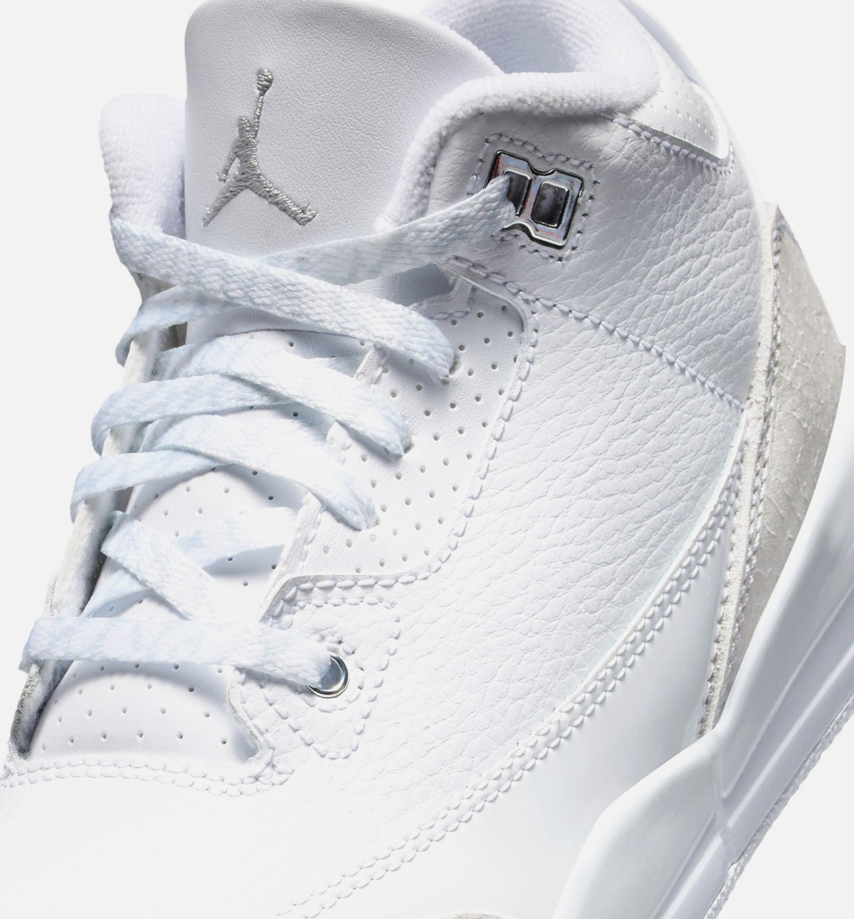 Air Jordan 3 Retro Preschool Lifestyle Shoes | White / Metallic Silver