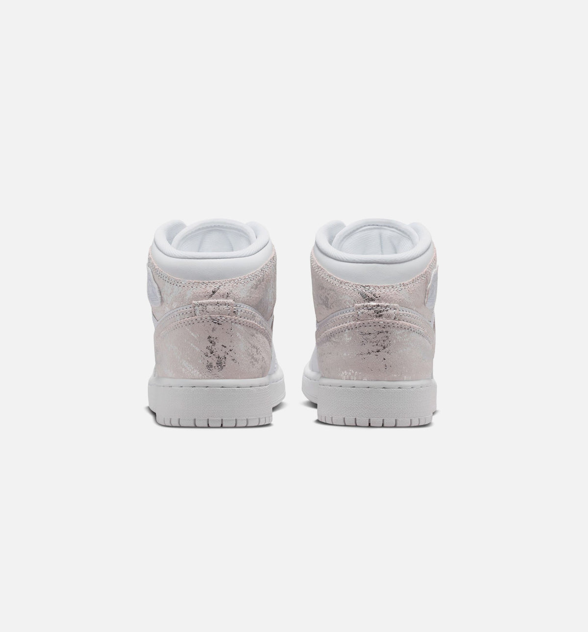 Air Jordan 1 Mid SE Grade School Shoes | White / Field Silver