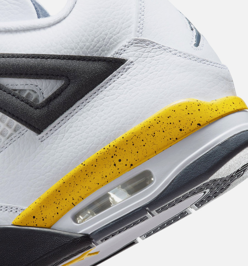 Air Jordan 4 Retro 'Rare Air' Men's Lifestyle Shoes | White / Dark Blue Grey / Black / Tour Yellow