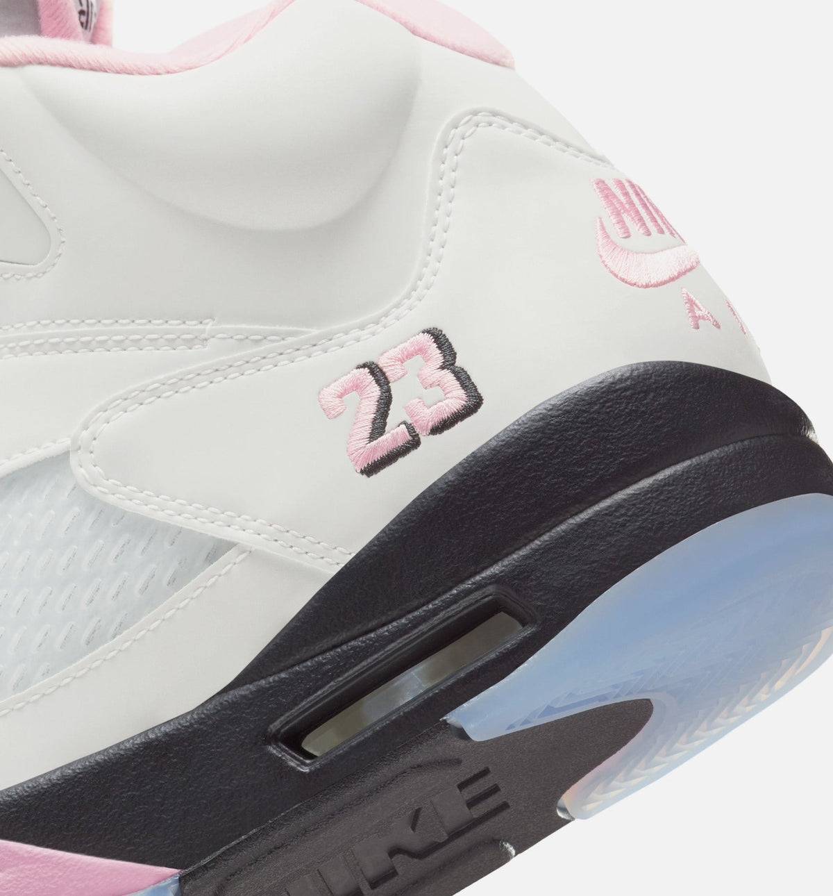 Air Jordan 5 Retro Medium Soft Pink Men's Lifestyle Shoes | White / Medium Soft Pink / Black