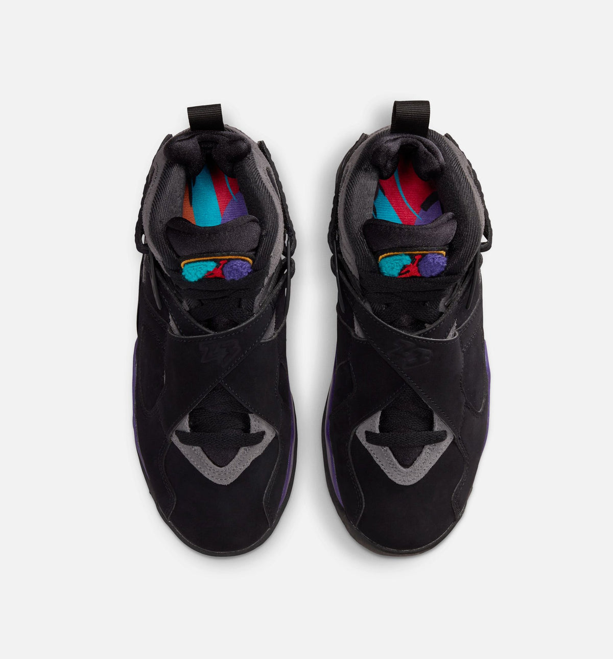 Air Jordan 8 Retro Aqua Grade School Lifestyle Shoes | Black / Bright Concord / Multi-Color