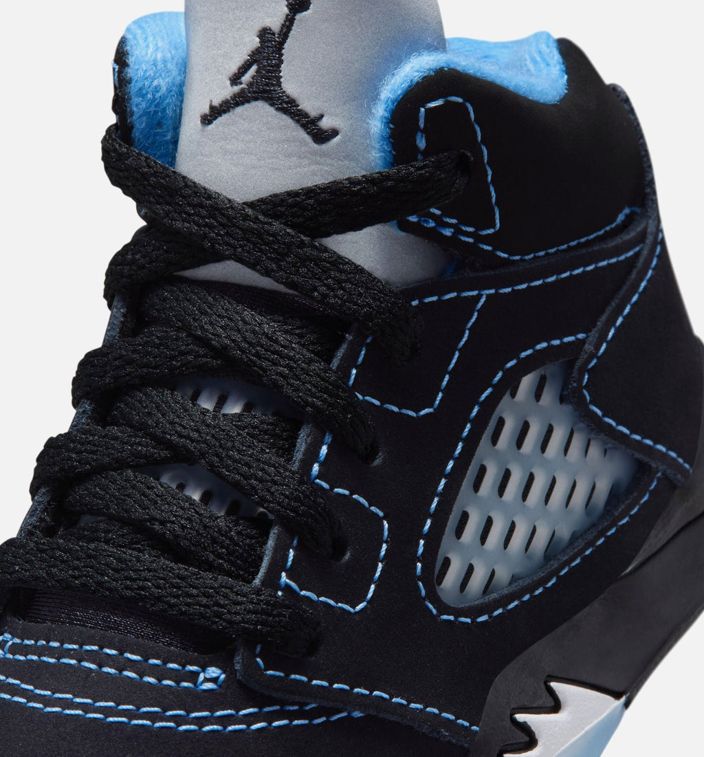 Air Jordan 5 Retro Black Carolina Infant Toddler Lifestyle Shoes | Black / University Blue / White