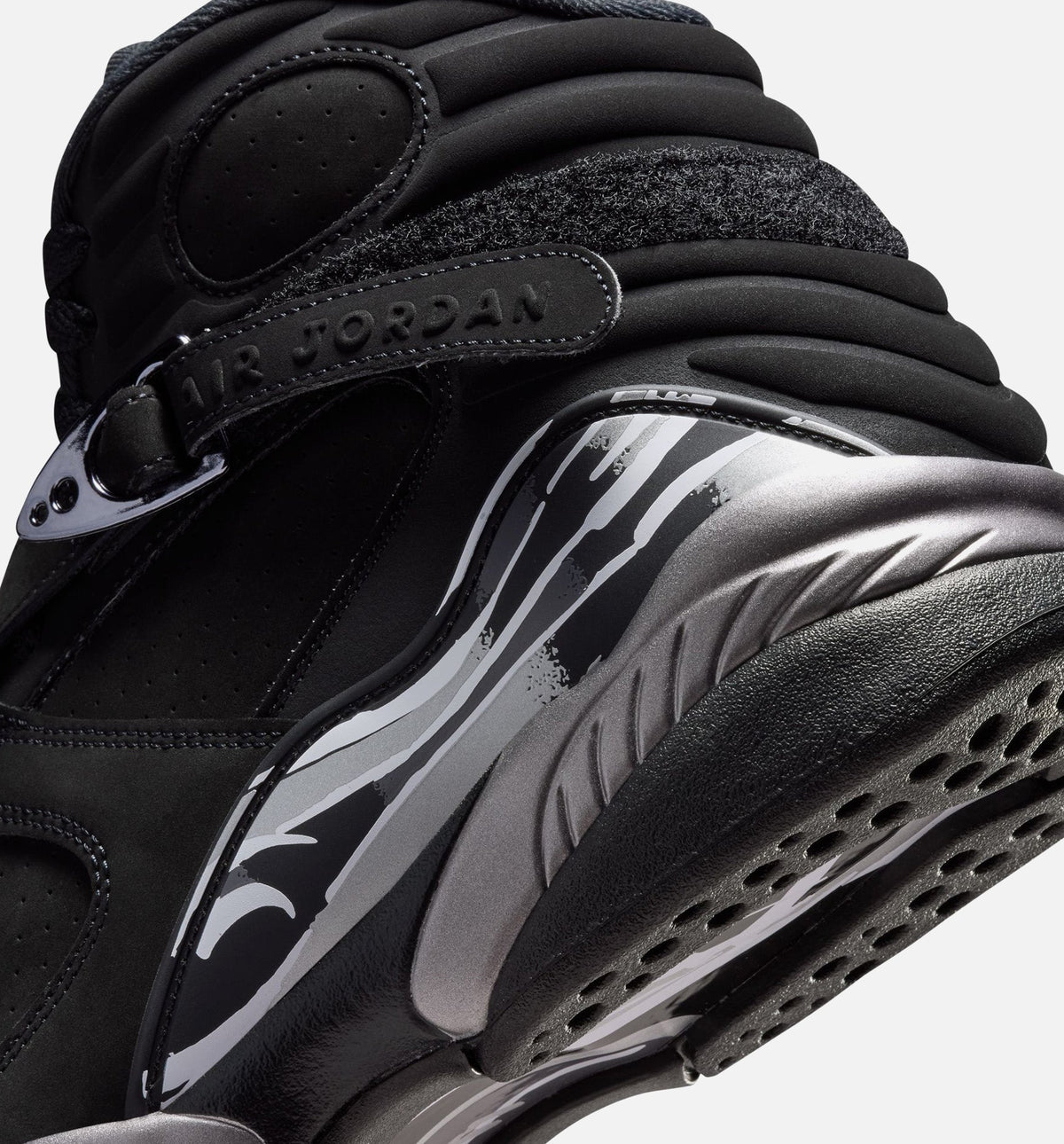 Air Jordan 8 Retro Chrome Men's Lifestyle Shoes | Black / White / Light Graphite