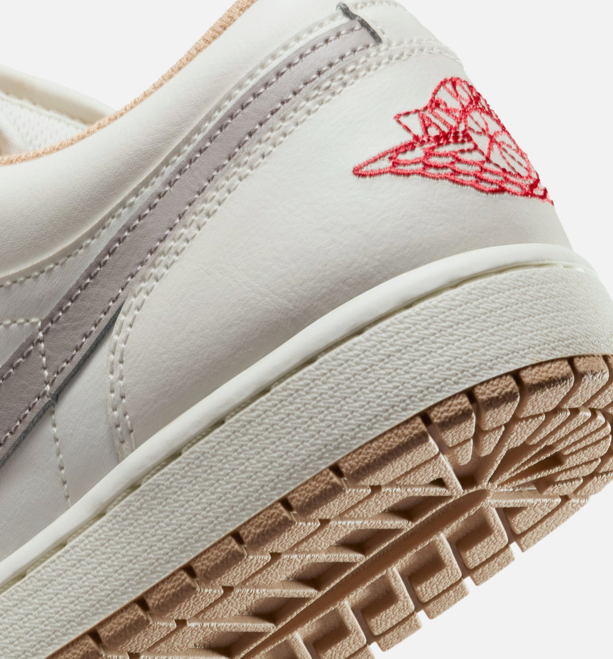 Air Jordan 1 Low Men's Lifestyle Shoes | Sail / Fire Red / College Grey / Hemp