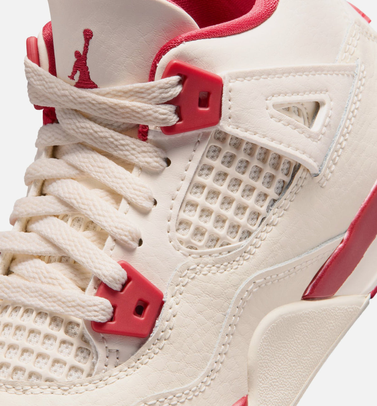 Air Jordan 4 Retro 'Valentine's Day' Preschool Lifestyle Shoes | Pale Ivory / Sierra Red / Tough Red