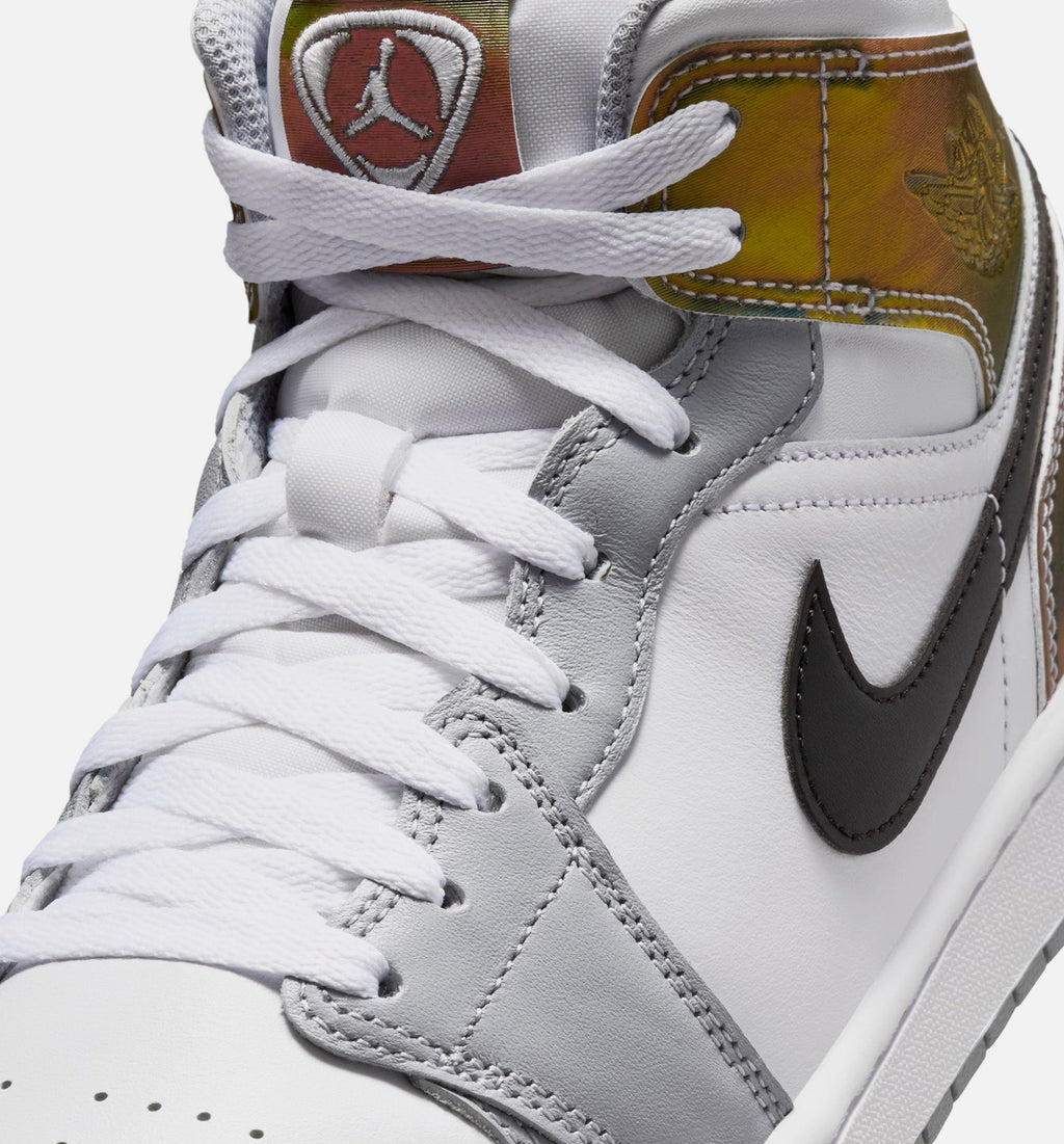 Air Jordan 1 Mid SE Men's Lifestyle Shoes | Black / White / Wolf Grey