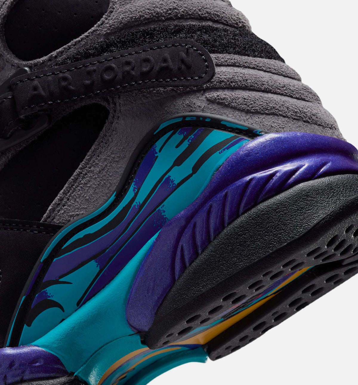 Air Jordan 8 Retro Aqua Grade School Lifestyle Shoes | Black / Bright Concord / Multi-Color