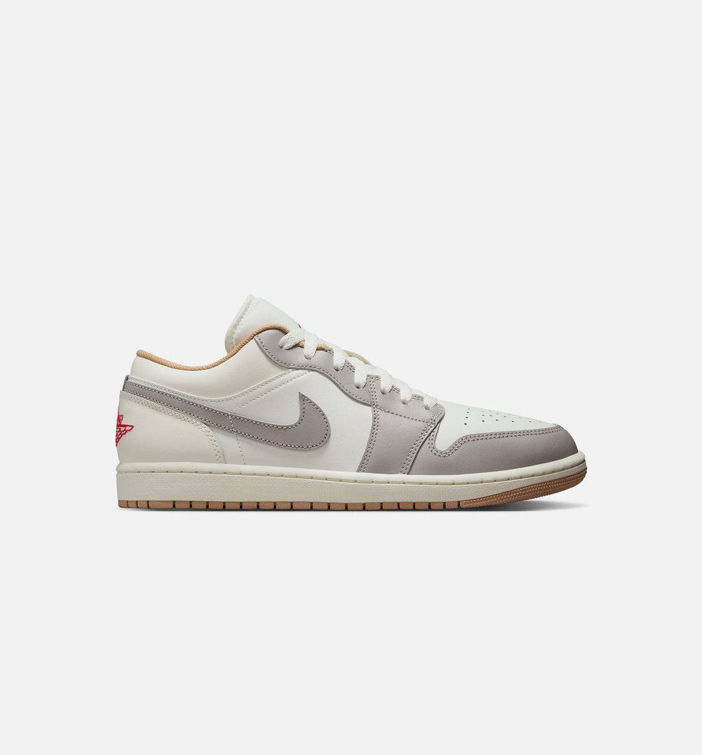 Air Jordan 1 Low Men's Lifestyle Shoes | Sail / Fire Red / College Grey / Hemp