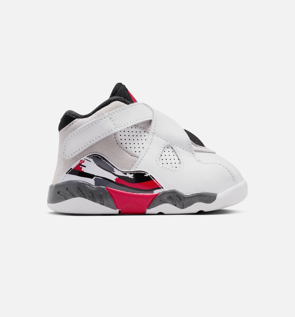 Air Jordan 8 Retro White and True Red Infant Toddler Lifestyle Shoes | White / Black / True Red