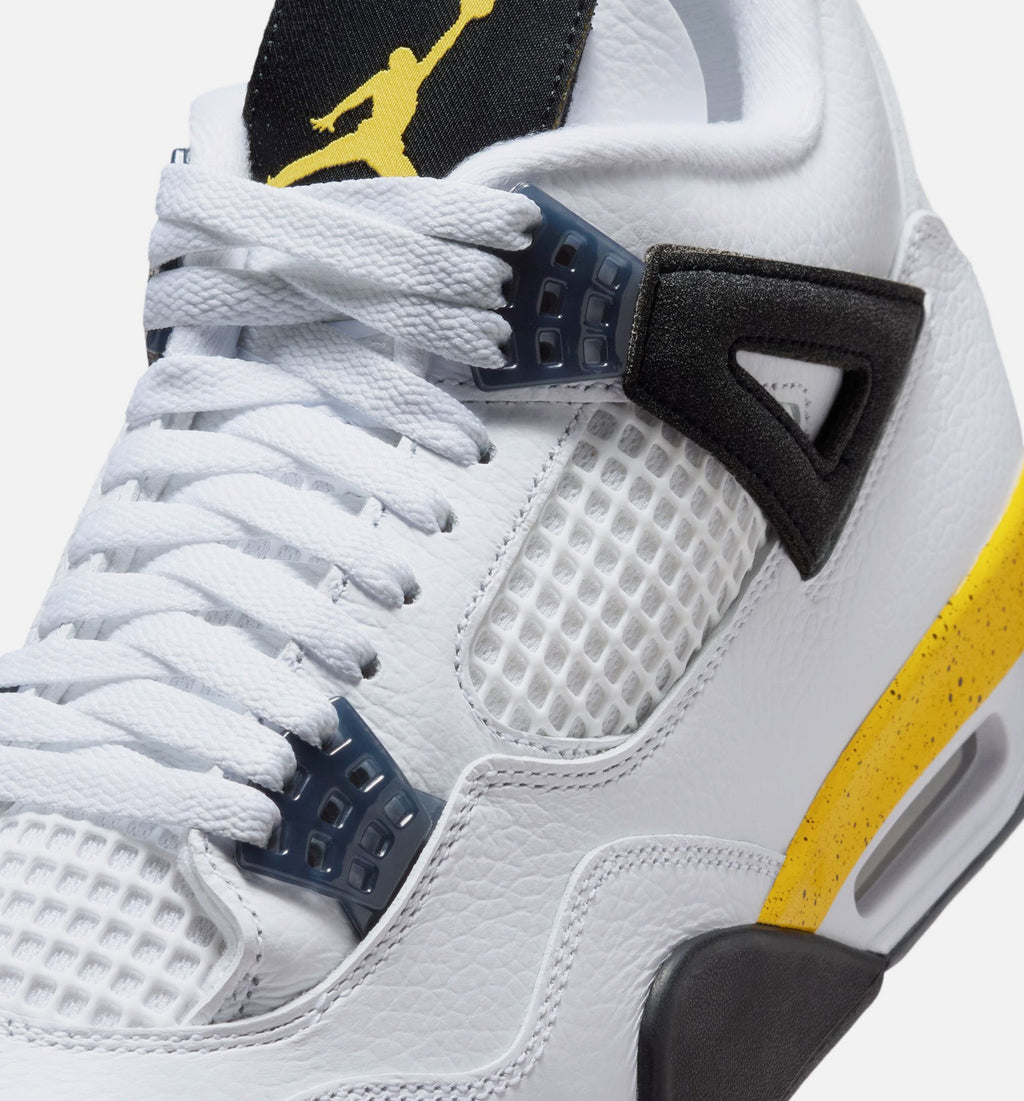 Air Jordan 4 Retro 'Rare Air' Men's Lifestyle Shoes | White / Dark Blue Grey / Black / Tour Yellow