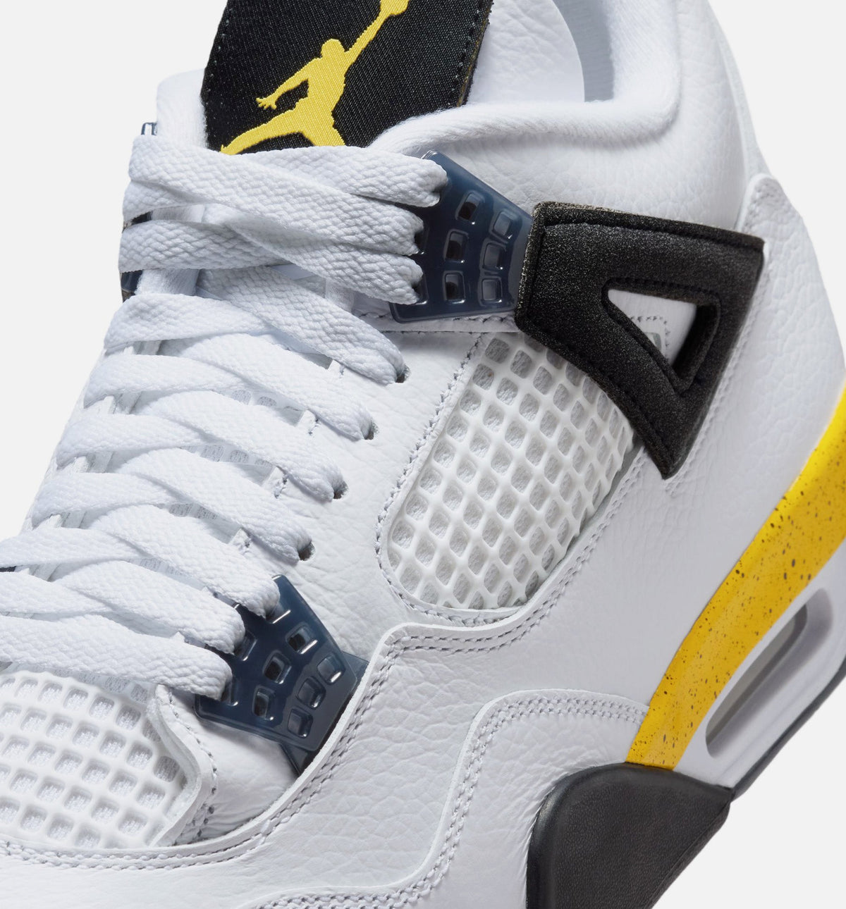 Air Jordan 4 Retro 'Rare Air' Men's Lifestyle Shoes | White / Dark Blue Grey / Black / Tour Yellow