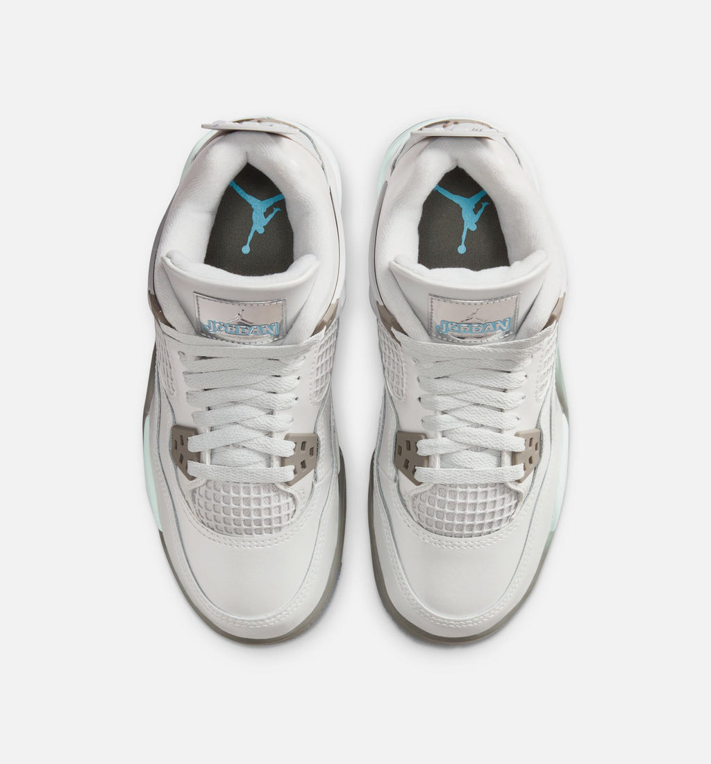 Air Jordan 4 Retro 'Blue Chill' Grade School Lifestyle Shoes | Photon Dust / Blue Chill / Flat Pewter / White / Blue Tint