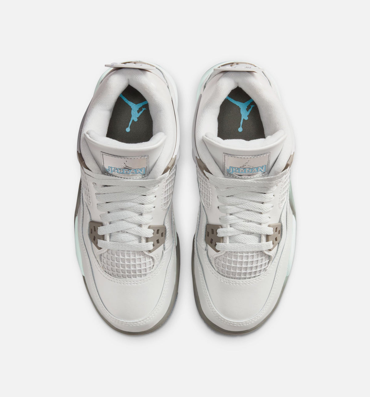 Air Jordan 4 Retro 'Blue Chill' Grade School Lifestyle Shoes | Photon Dust / Blue Chill / Flat Pewter / White / Blue Tint