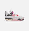 Air Jordan 4 Retro 'Comic' Grade School Lifestyle Shoes | Off White / Fire Pink / Anthracite