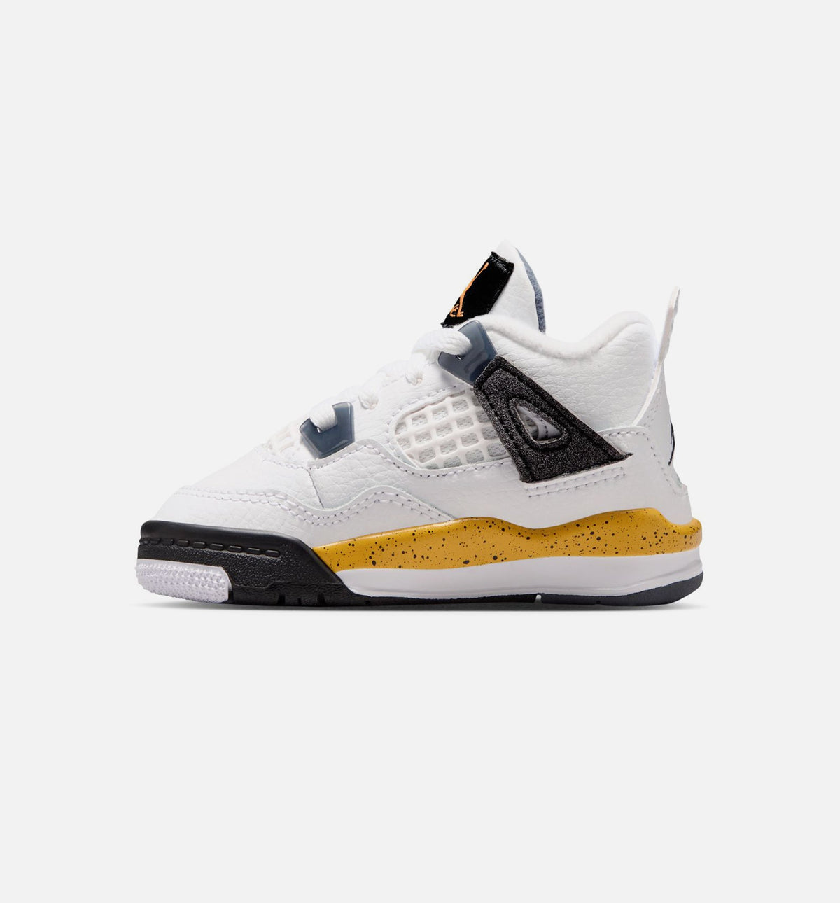 Air Jordan 4 Retro 'Rare Air' Infant Toddler Lifestyle Shoes | White / Dark Blue Grey / Black / Tour Yellow