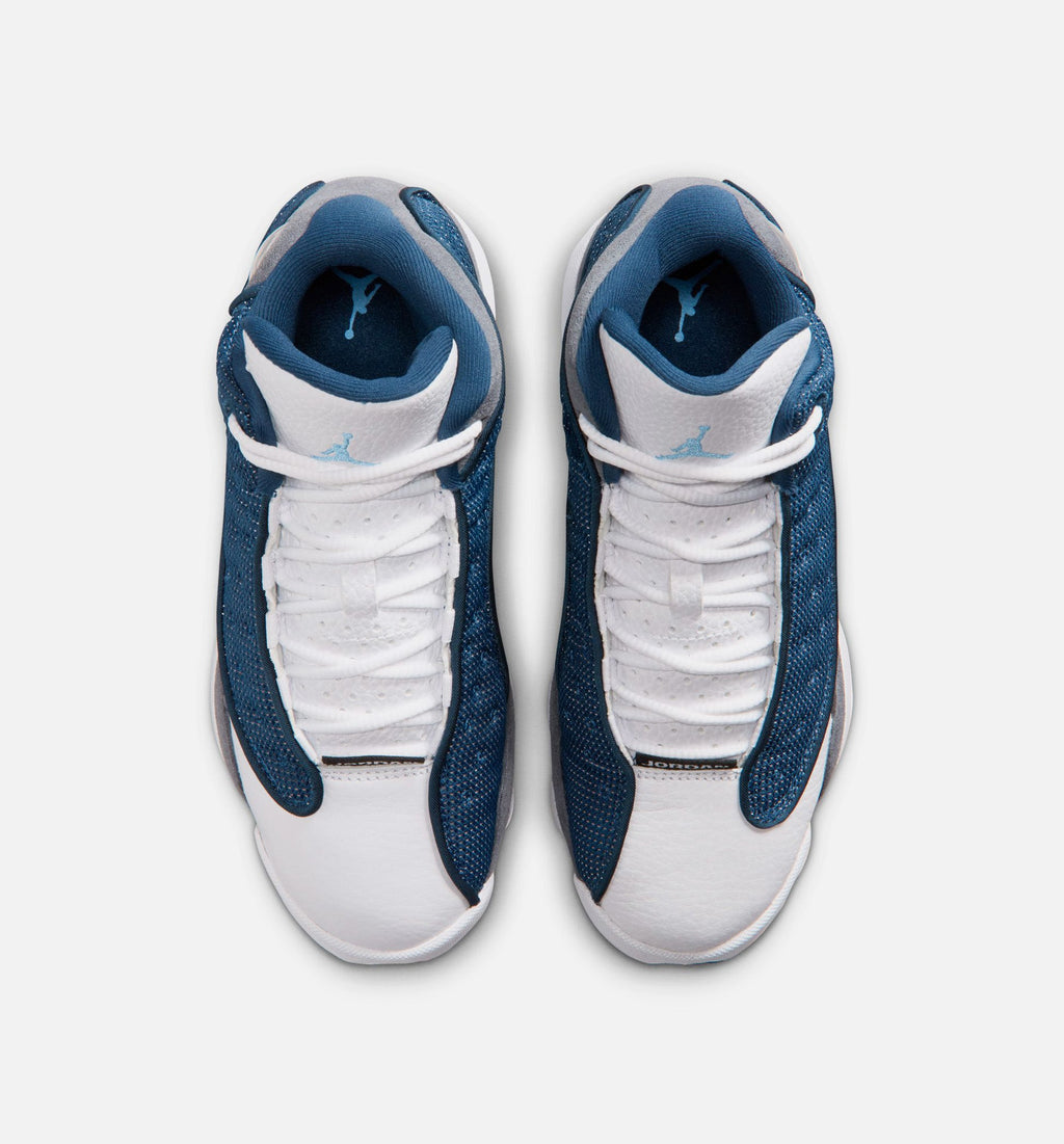 Air Jordan 13 Retro Navy and Flint Grey Grade School Lifestyle Shoes | Navy / University Blue / Flint Grey / White