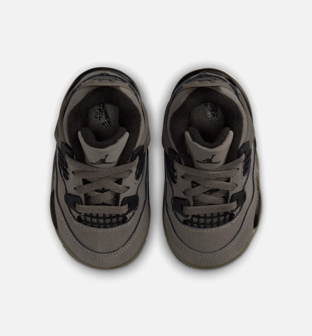 Air Jordan 4 Retro Infant Toddler Lifestyle Shoes | Cave Stone / Black / Moon Particle