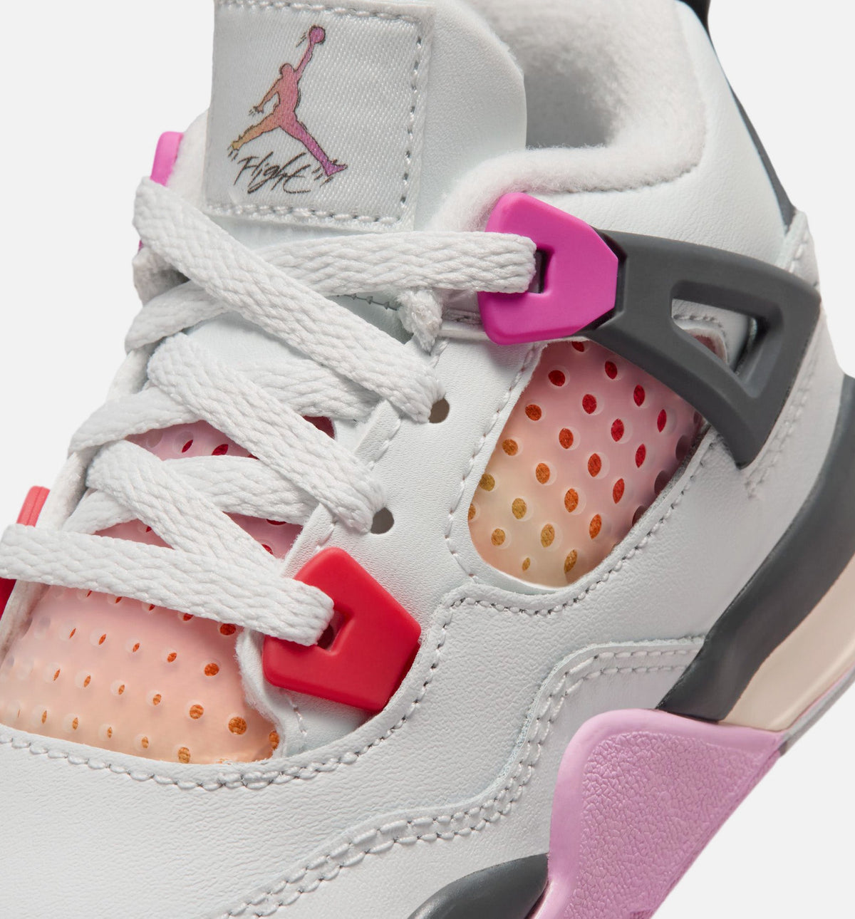 Air Jordan 4 Retro 'Comic' Infant Toddler Lifestyle Shoes | Off White / Fire Pink / Anthracite