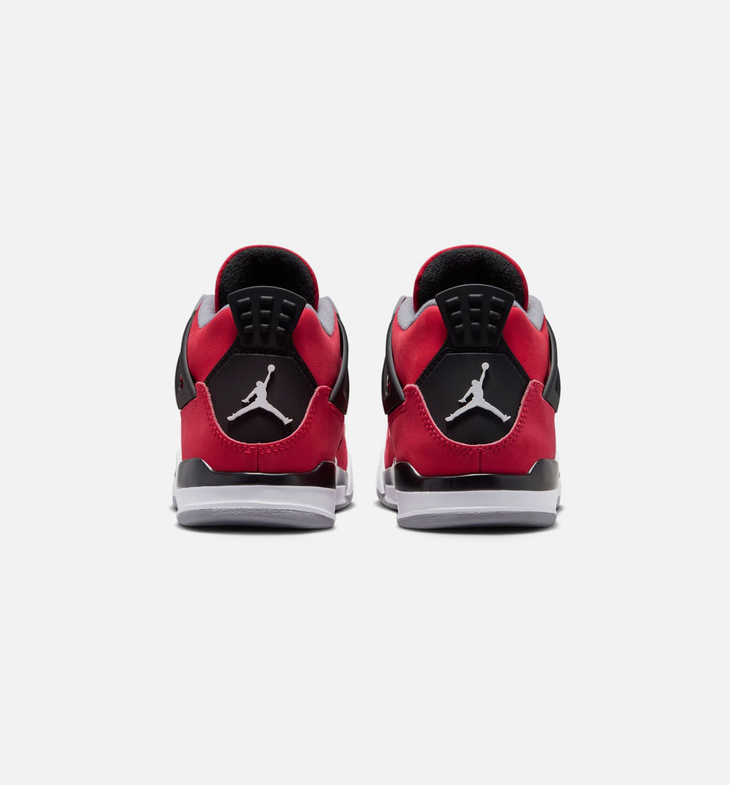Air Jordan 4 Retro 'Toro Bravo' Preschool Lifestyle Shoes | Fire Red / White / Black / Cement Grey