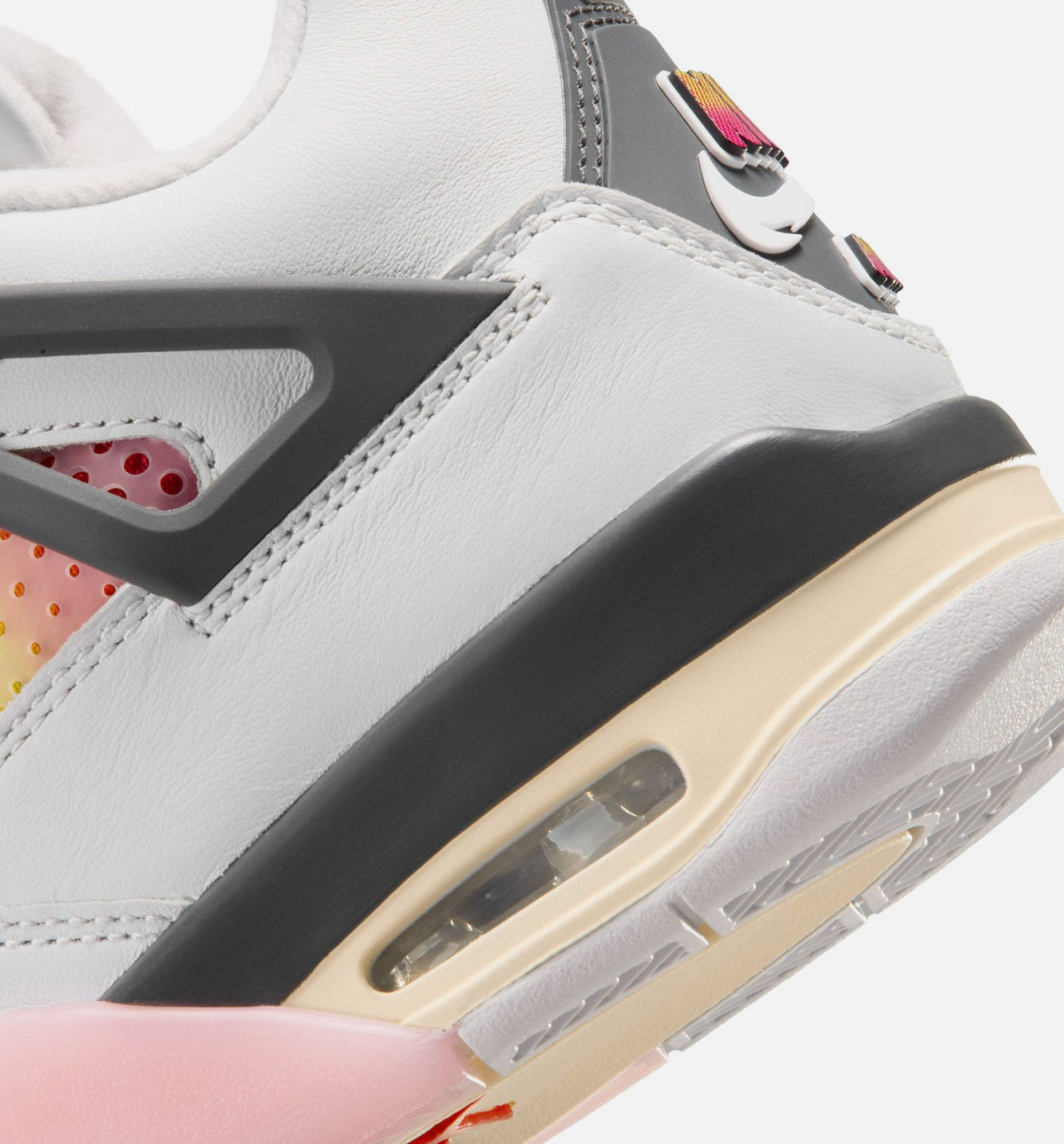 Air Jordan 4 Retro 'Comic' Grade School Lifestyle Shoes | Off White / Fire Pink / Anthracite