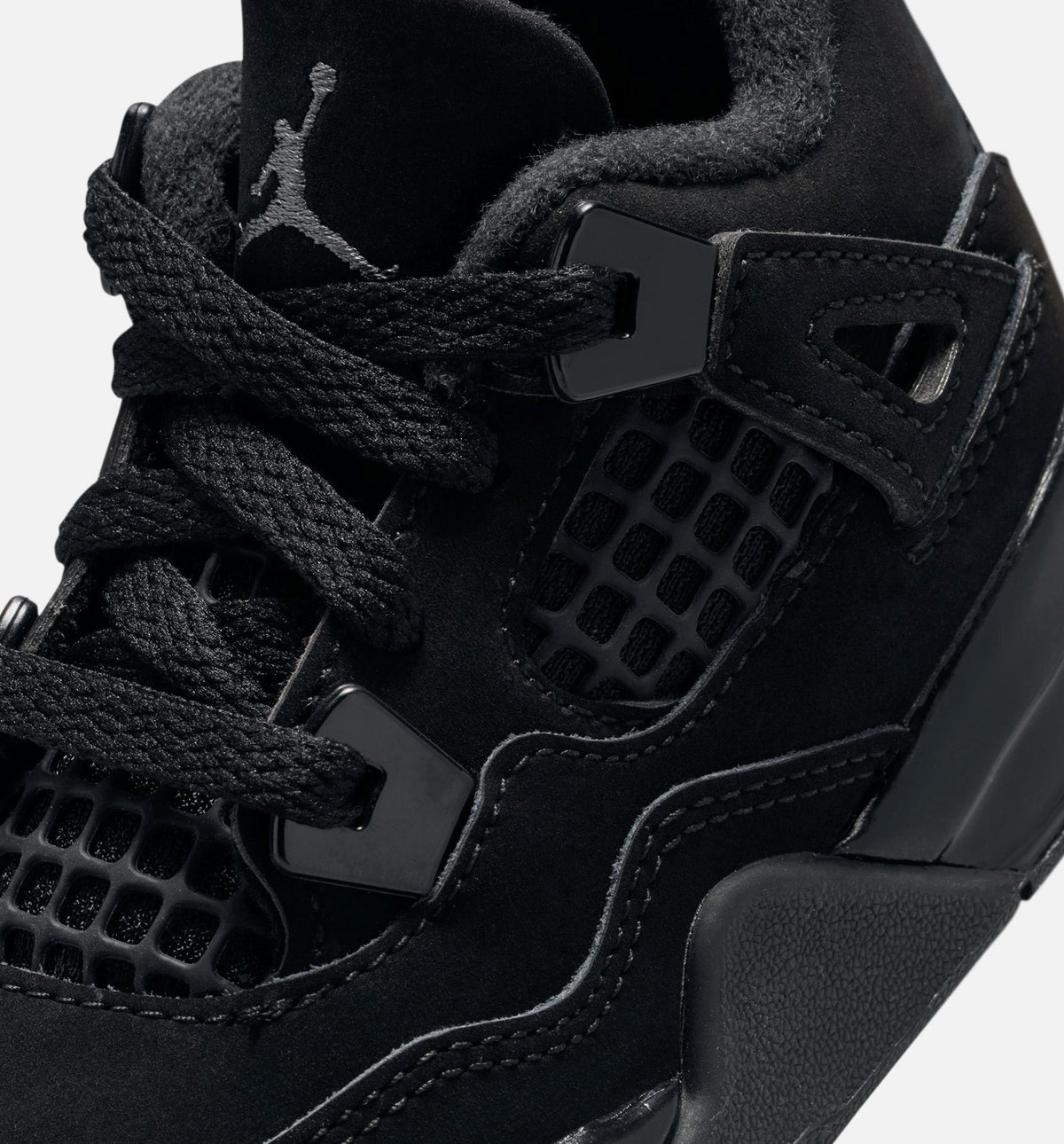 Air Jordan 4 Retro 'Black Cat' Infant Toddler Lifestyle Shoes | Black / Light Graphite