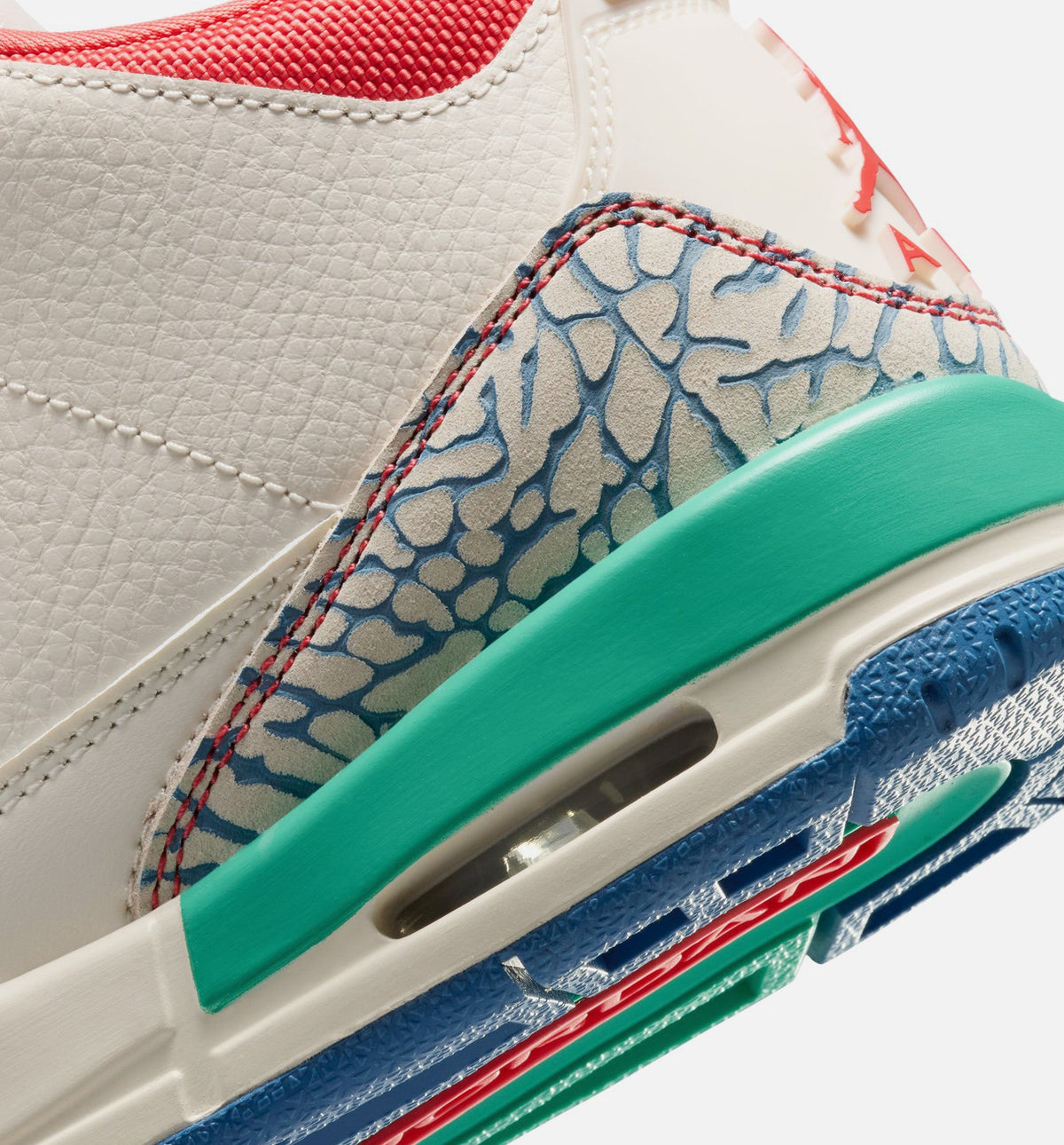 Air Jordan 3 Retro 'Play Your Way' Grade School Lifestyle Shoes | Chalk / Track Red / True Blue / Kinetic Green