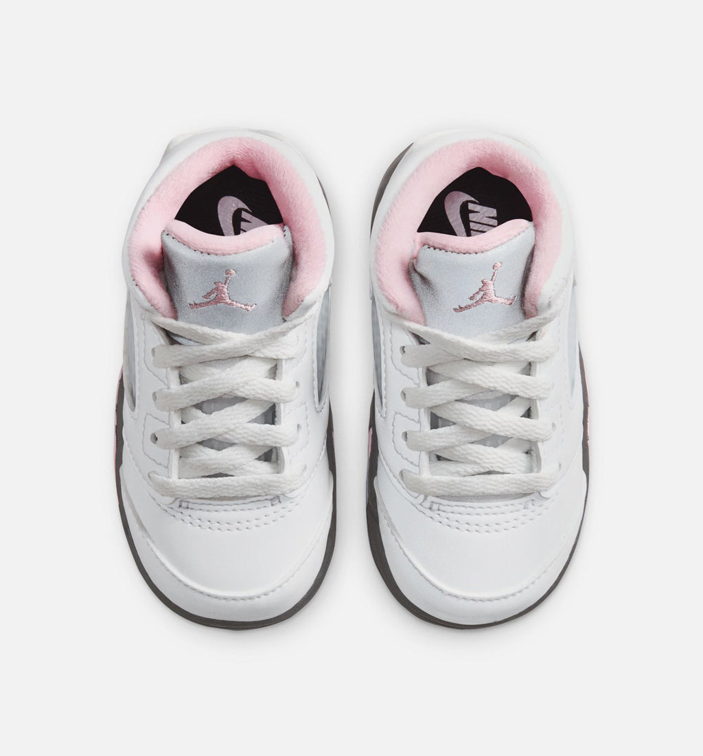 Air Jordan 5 Retro Medium Soft Pink Infant Toddler Lifestyle Shoes | White / Black / Medium Soft Pink