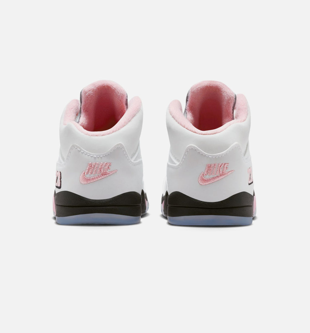 Air Jordan 5 Retro Medium Soft Pink Infant Toddler Lifestyle Shoes | White / Black / Medium Soft Pink