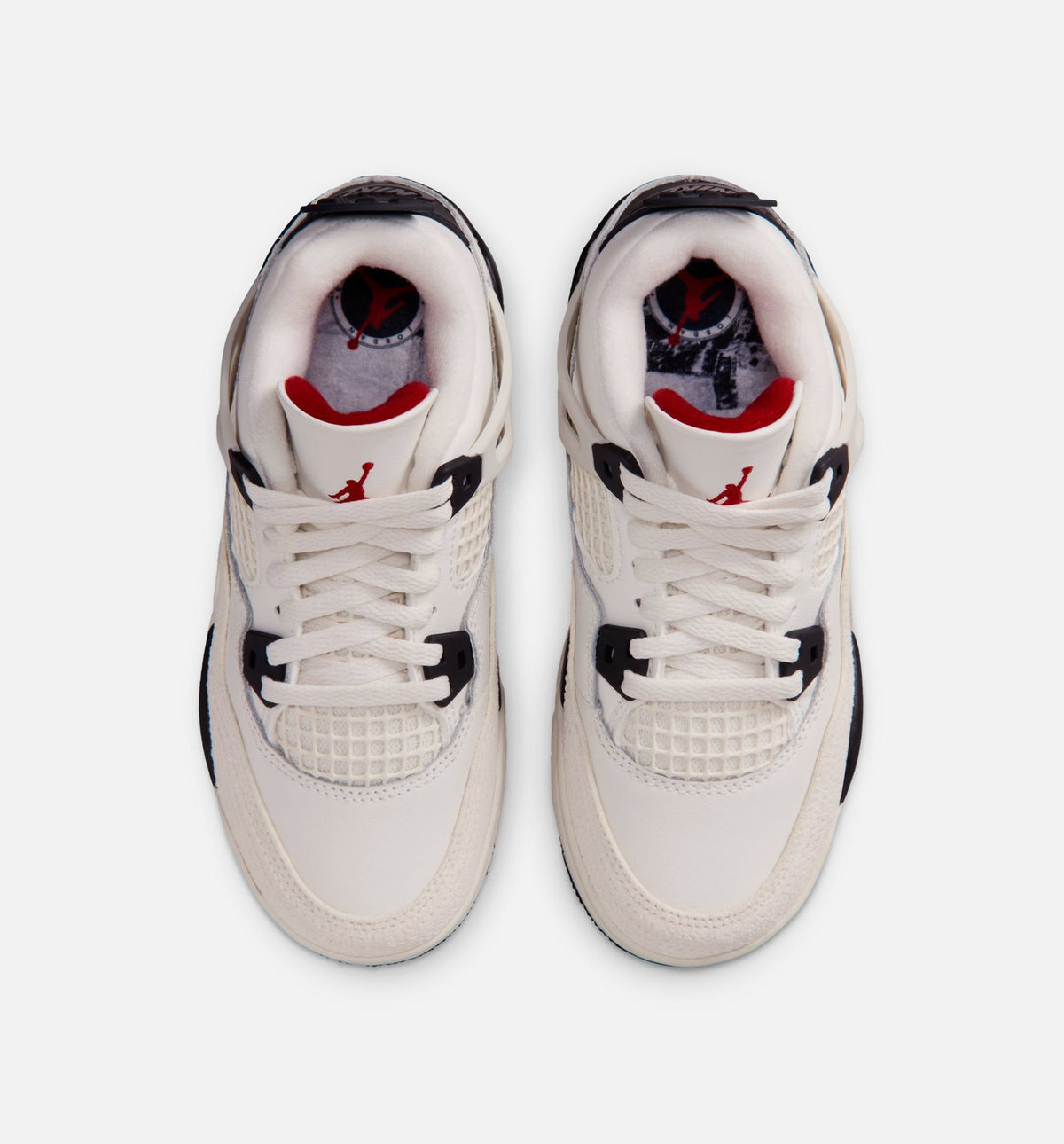 Air Jordan 4 Retro 'Flight Club' Preschool Lifestyle Shoes | Sail / Black / University Red