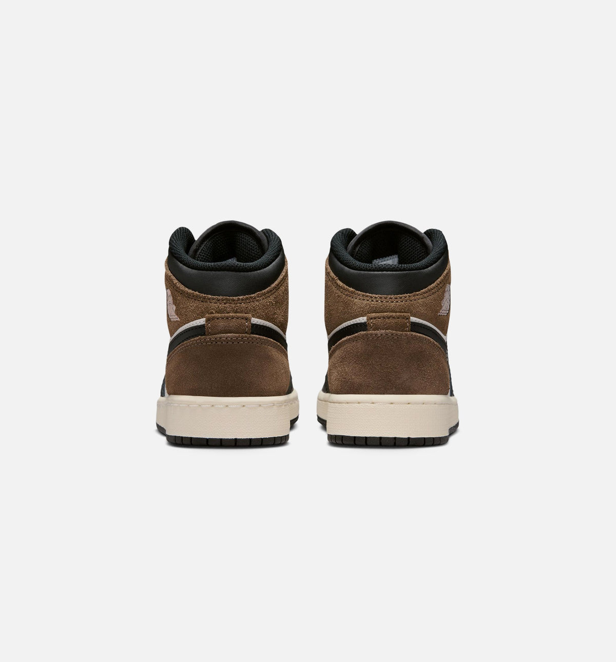 Air Jordan 1 Mid Grade School Shoes | Black / Phantom / Palomino / University Red