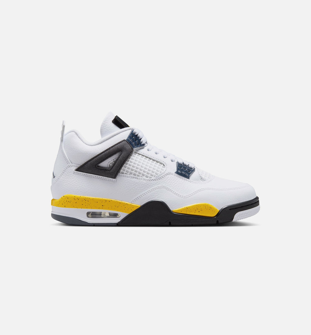 Air Jordan 4 Retro 'Rare Air' Men's Lifestyle Shoes | White / Dark Blue Grey / Black / Tour Yellow