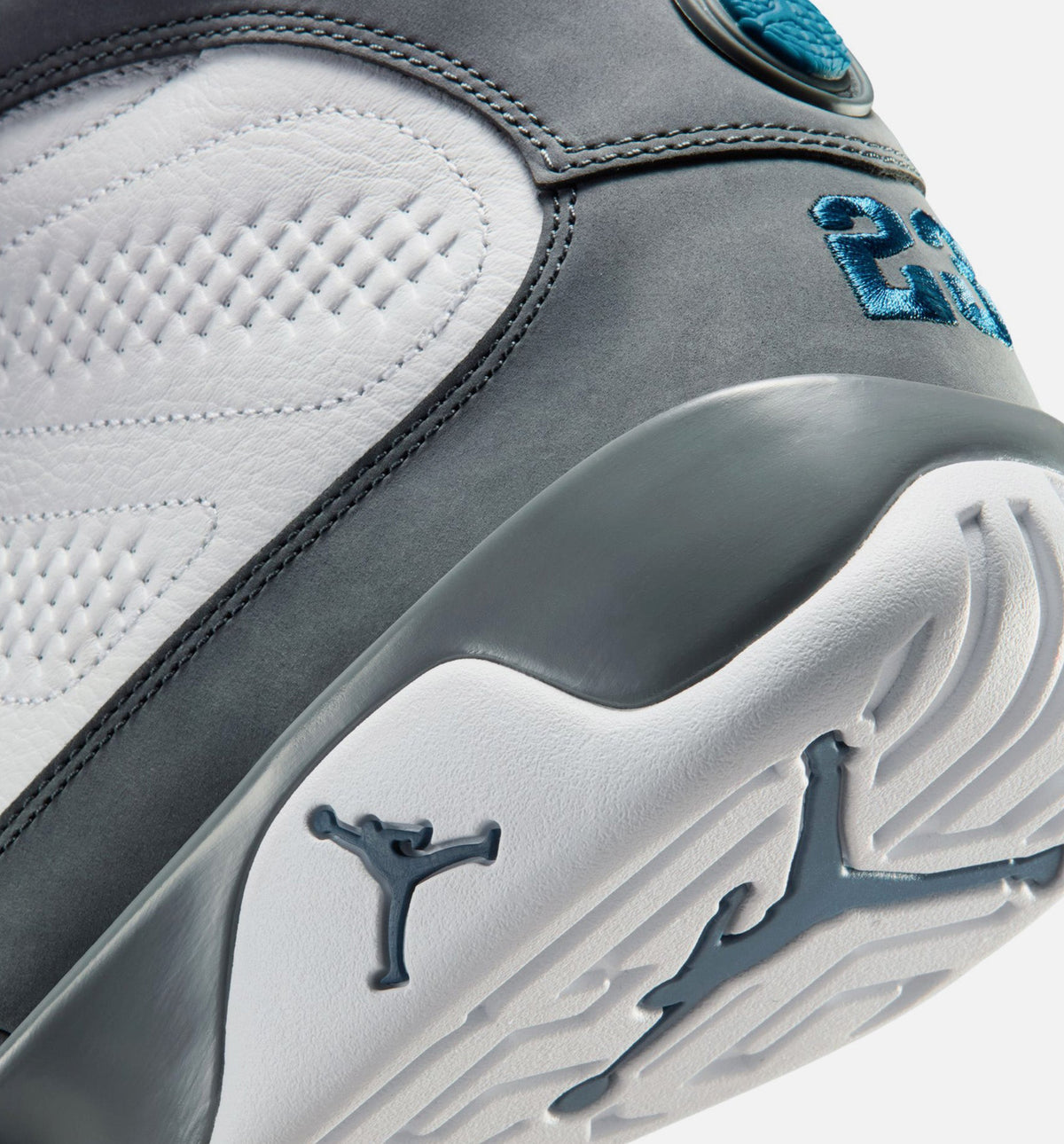 Air Jordan 9 Retro Flint Grey and French Blue Men's Lifestyle Shoes | White / French Blue / Flint Grey