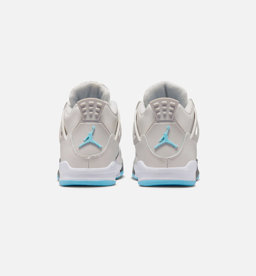 Air Jordan 4 Retro 'Blue Chill' Preschool Lifestyle Shoes | Photon Dust / Blue Chill / Flat Pewter / White / Blue Tint
