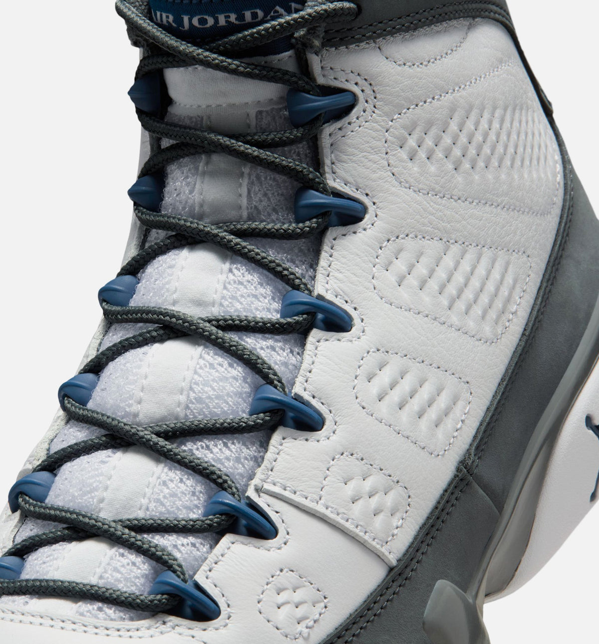 Air Jordan 9 Retro Flint Grey and French Blue Men's Lifestyle Shoes | White / French Blue / Flint Grey