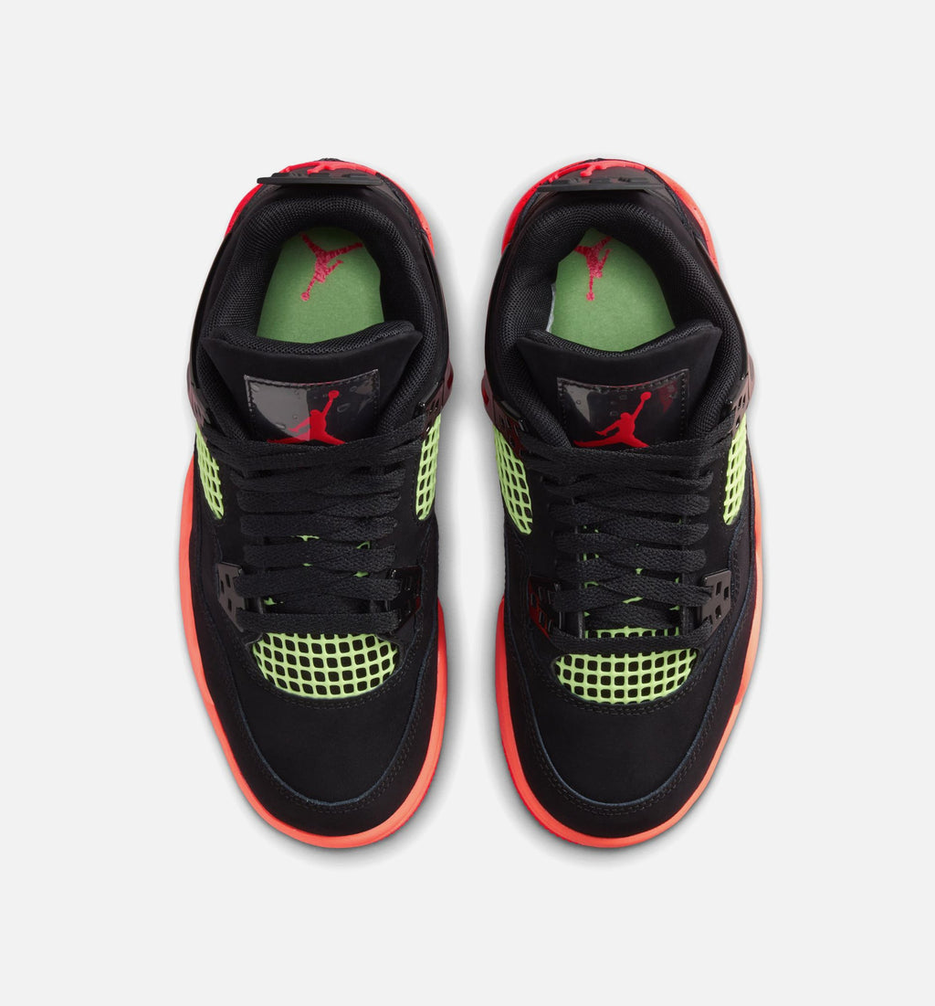 Air Jordan 4 Retro Grade School Lifestyle Shoes | Black / Infrared 23 / Bright Mango