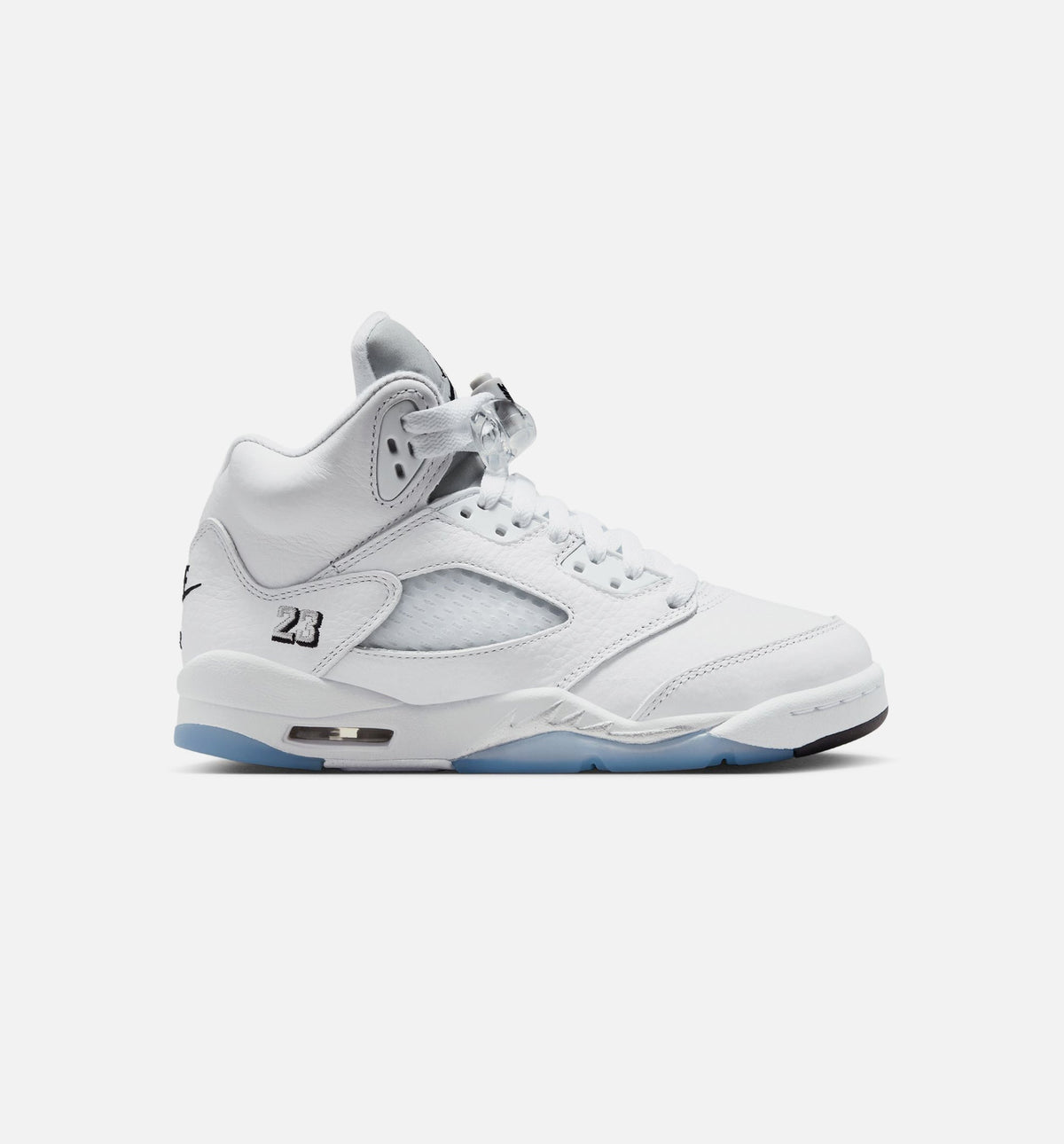 Air Jordan 5 Retro OG White Metallic Grade School Lifestyle Shoes | White / Black / Metallic Silver