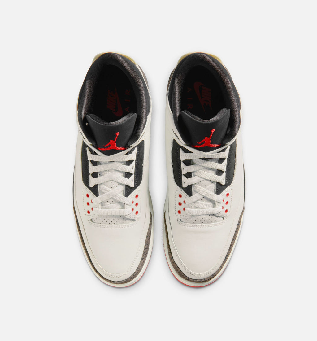 Air Jordan 3 Retro Men's Lifestyle Shoes | Sail / Black / University Red / Pale Ivory