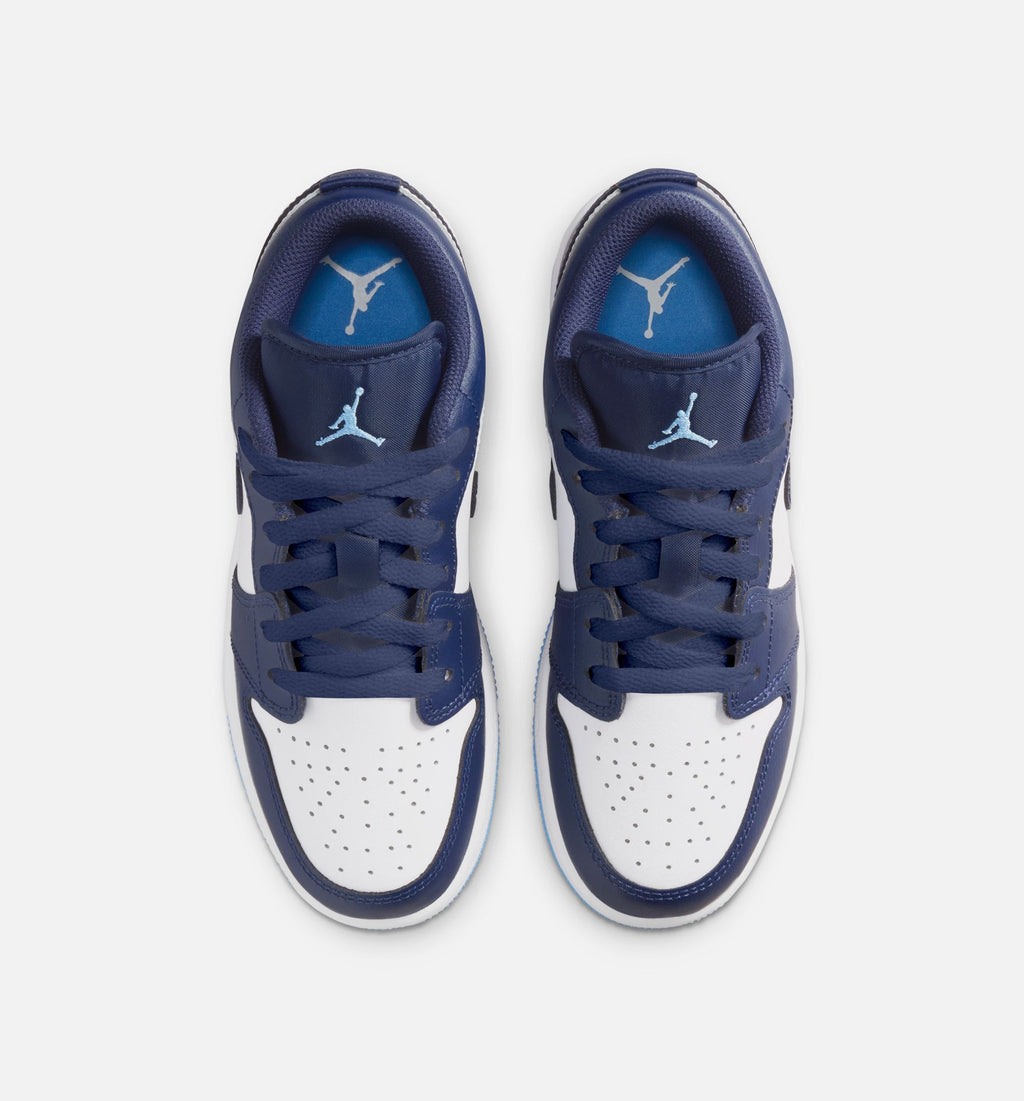 Air Jordan 1 Low Grade School Lifestyle Shoes | Midnight Navy / University Blue / White