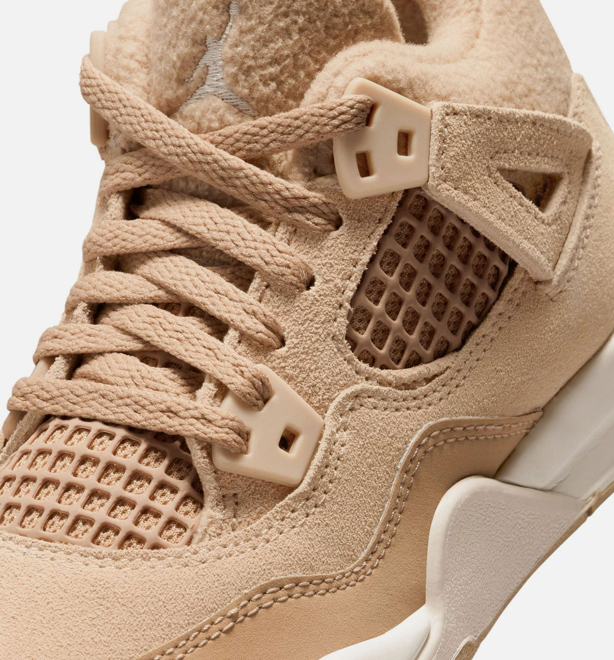 Air Jordan 4 Retro 'Cozy Girl' Preschool Lifestyle Shoes | Hemp / Light Orewood Brown